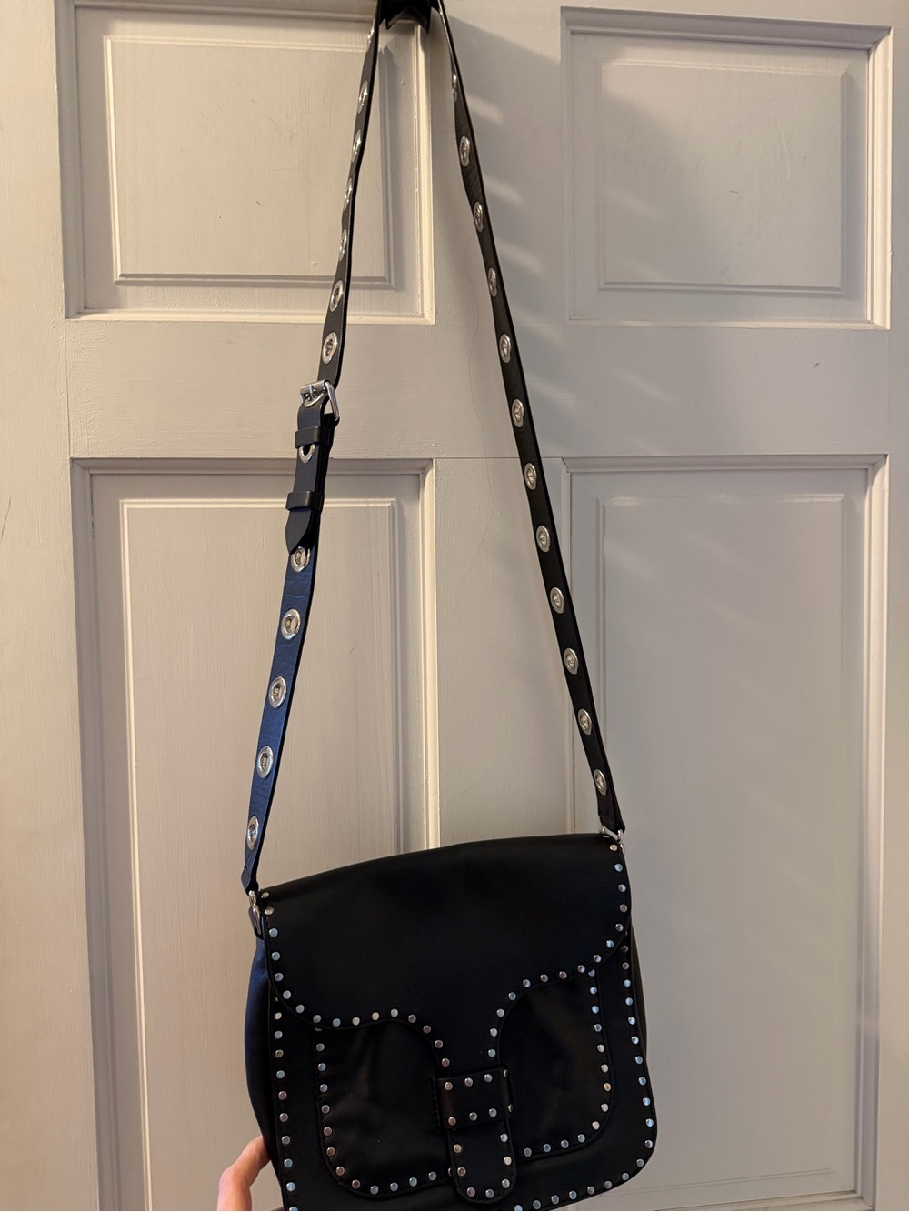 Rebecca Minkoff Black Studded Leather Crossbody Bag